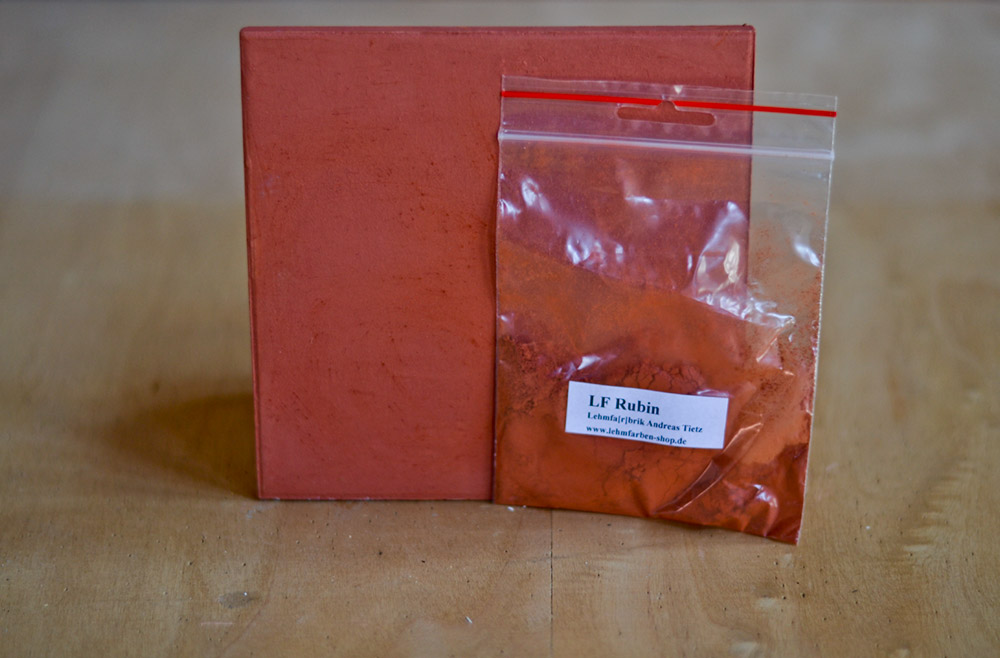 Bild 1 von Lehmfarbe Rubin 2.0 (Rot-Braun) samtrau  / (Menge) 0,25 kg